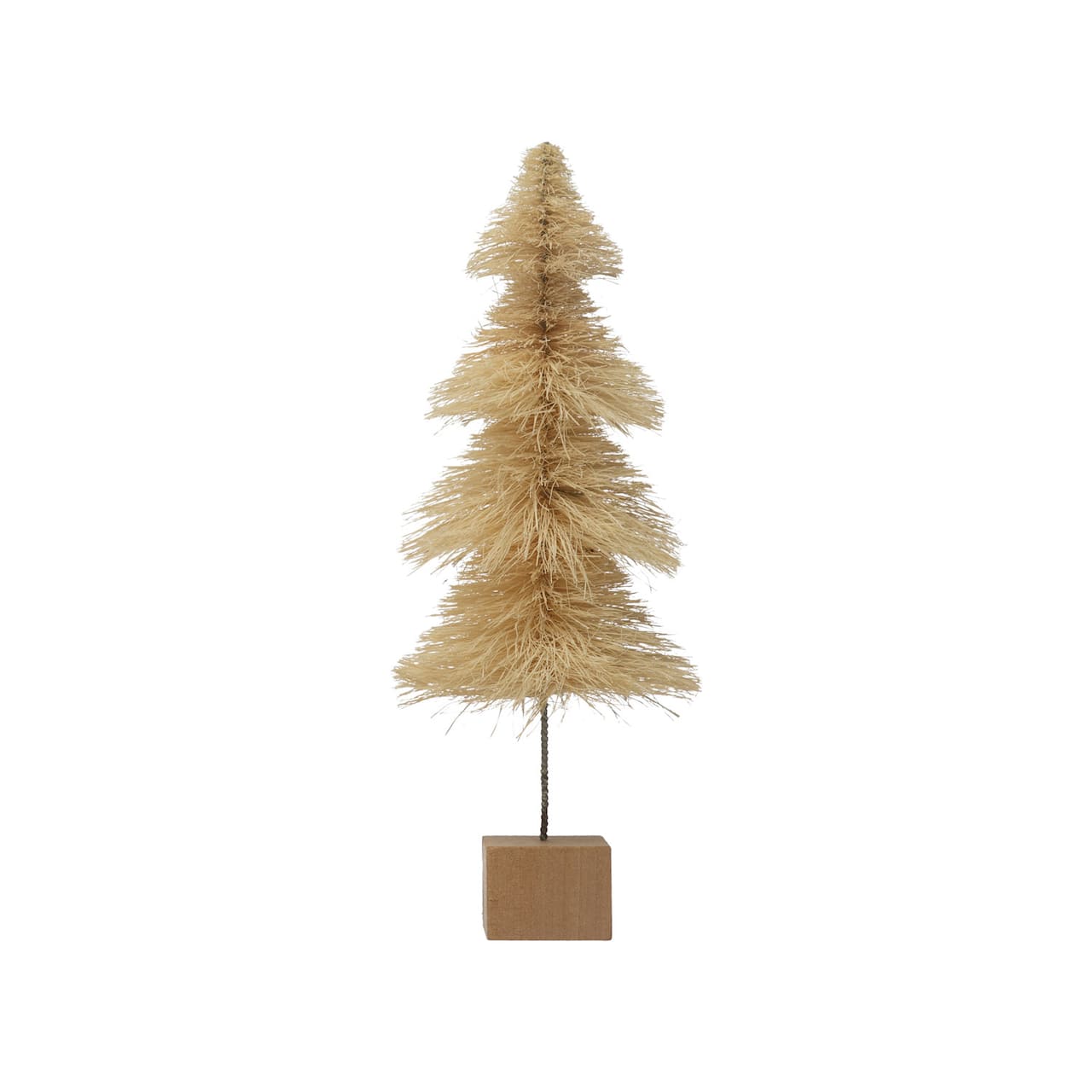 Hello Honey® Cream Sisal Bottle Brush Tree with Wood Base